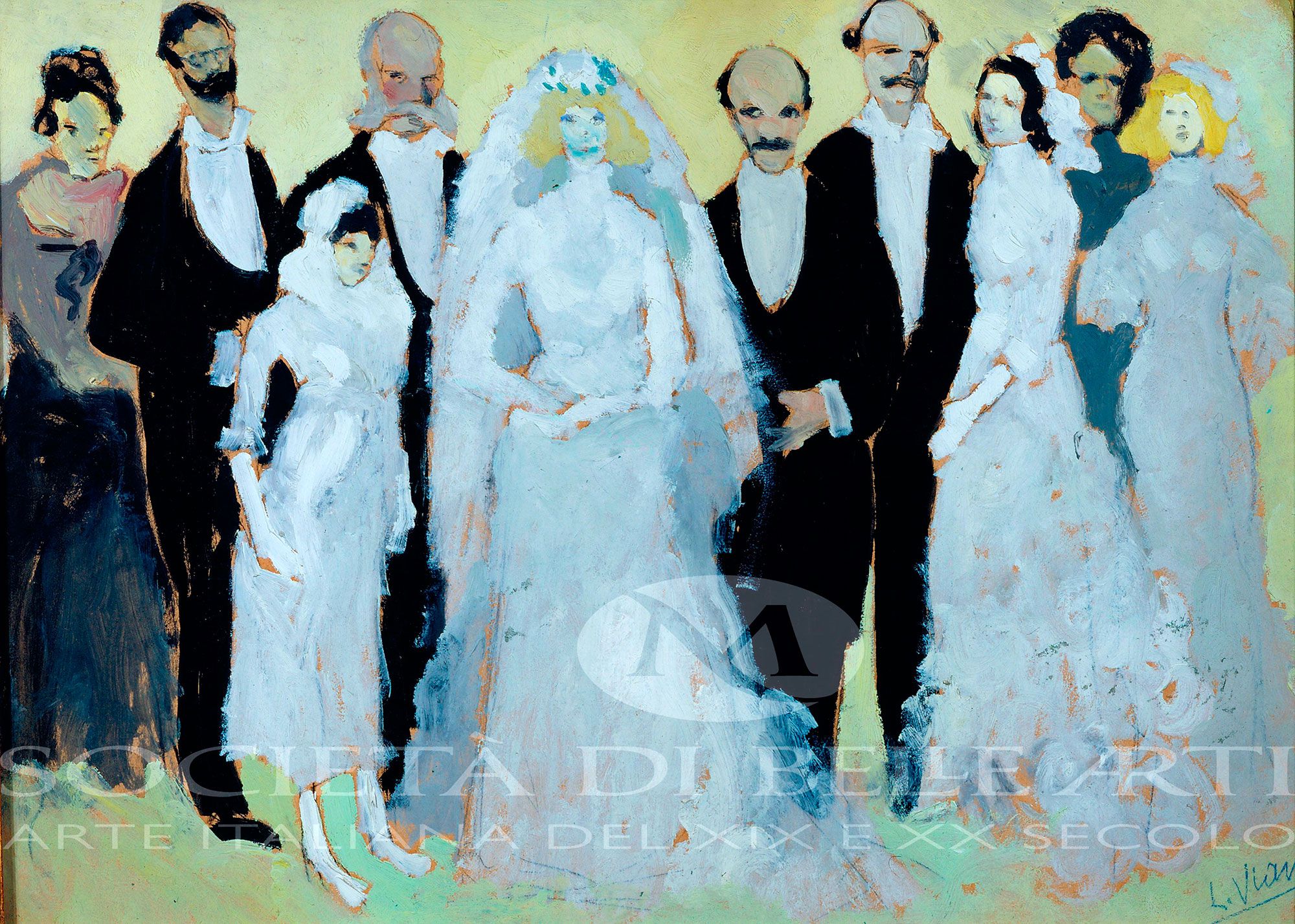 Lo sposalizio dipinto di Lorenzo Viani.